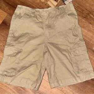 Ditch Plains Boys Cargo Shorts Size 18 Khaki Tan 100% Cotton NWT New With Tags
